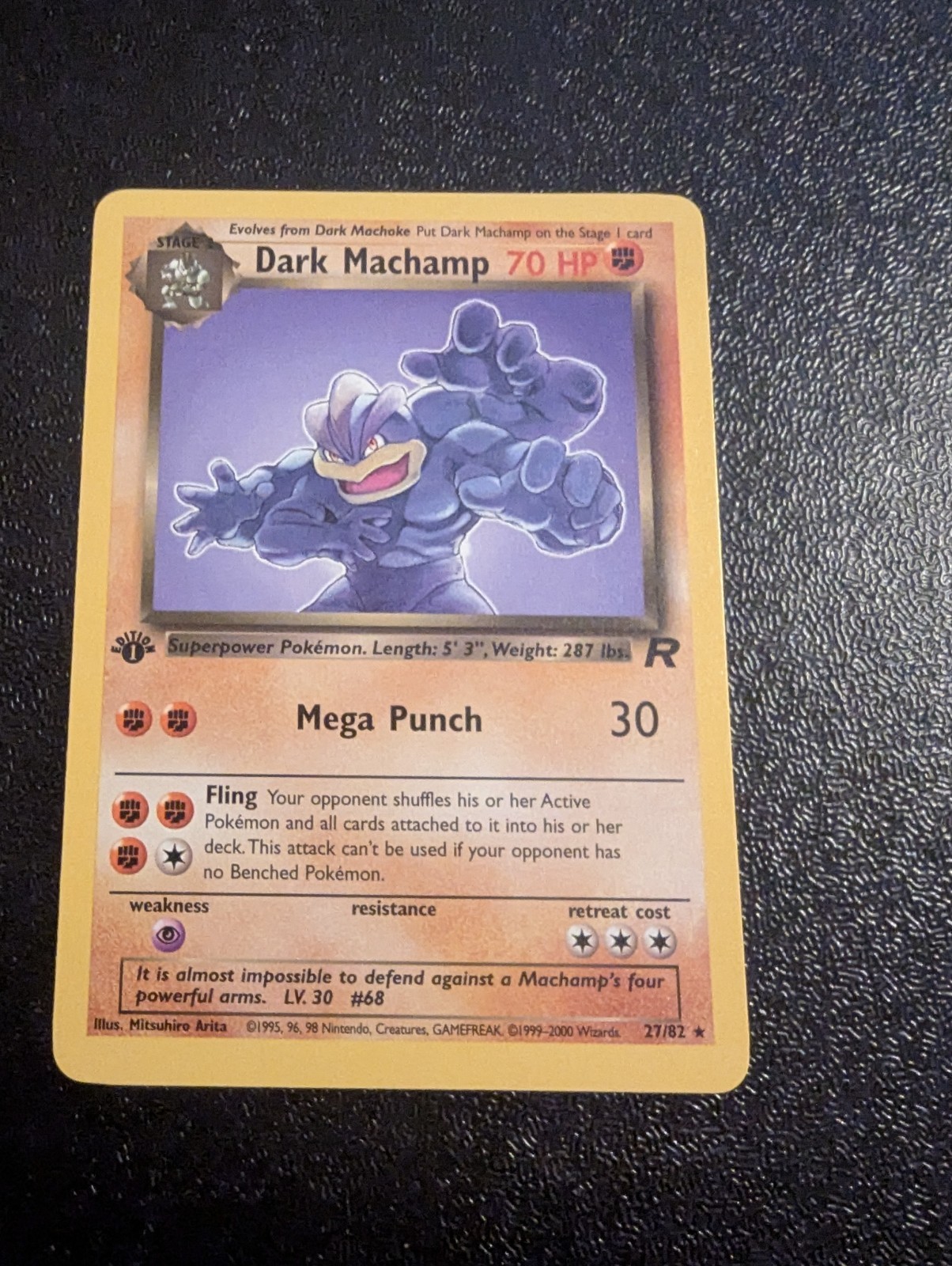 Dark Machamp Non Holo  27/82 Team Rocket 1st Edition NM