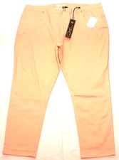 DG2 Diane Gilman Stretch Denim Comfort Straight Leg Jeans Khaki/Tan, Size 22W P