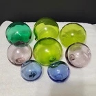 Vintage Blenko #51 MCM Blown Multicolor Art Glass 8 PC BUBBLE BALL FLOAT ORB LOT