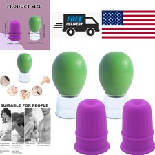 2 Pairs Nipple Suckers for Breastfeeding Purple and Green Vacuum Cupping Device