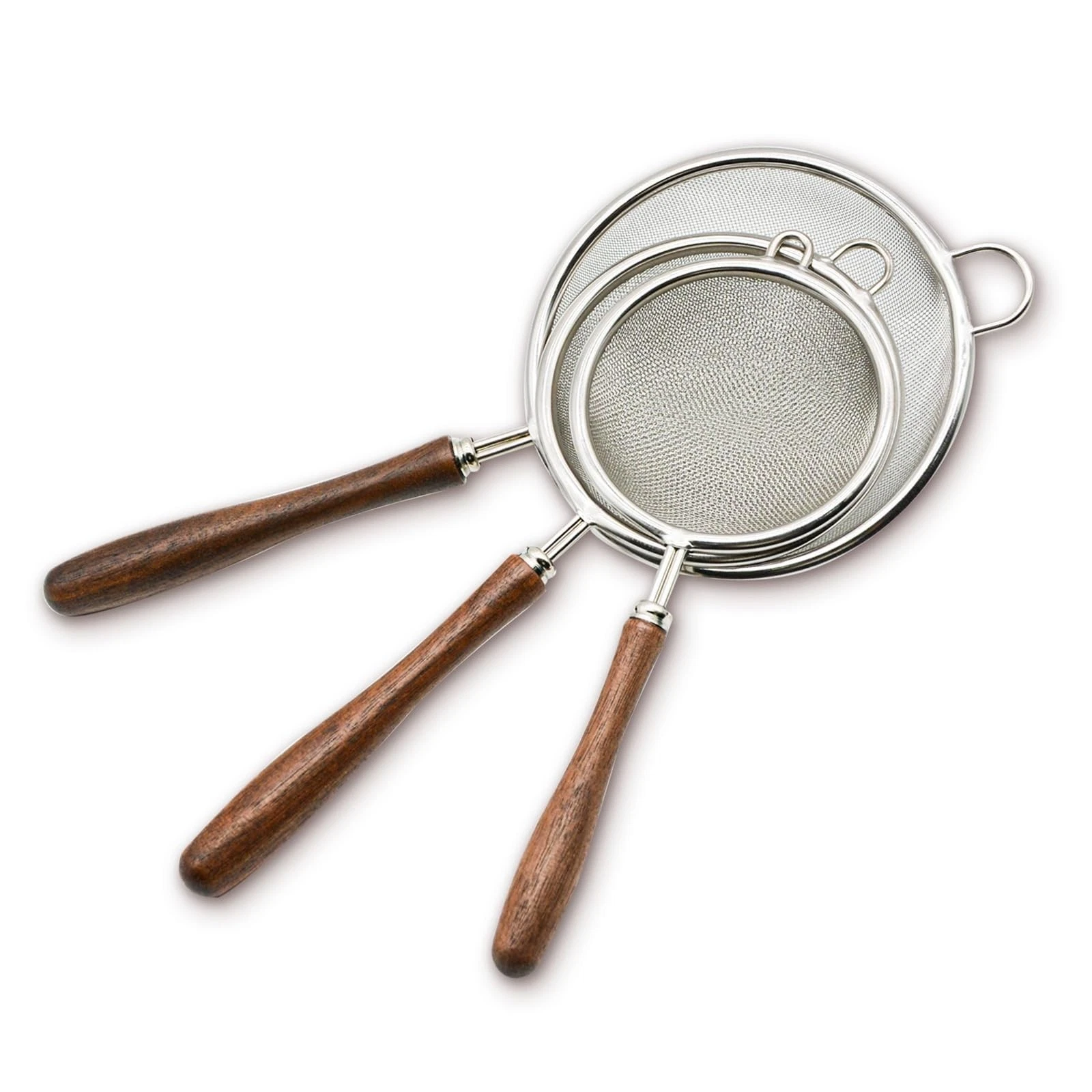 3 Set Mesh Strainer for Kitchen, Colander Skimmer 304 Stainless Steel with Wo...