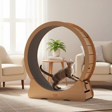 Wooden Cat Exercise Wheel 52" Large Cat Treadmill Wheel for Indoor Cats