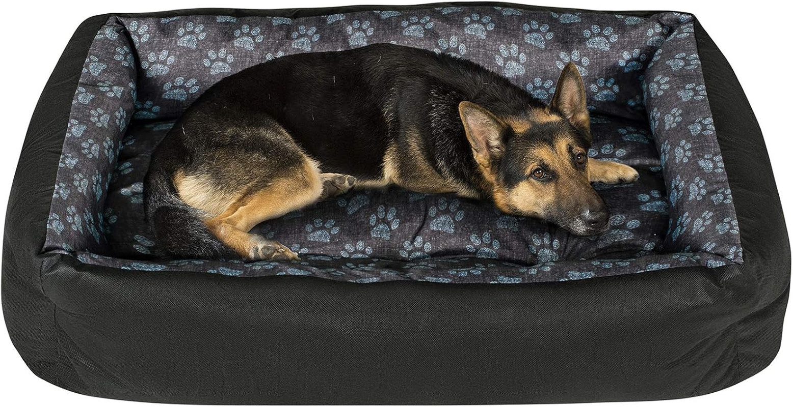 Lettino Cane L Nero Grigio | Letto Morbido per Cani Grandi