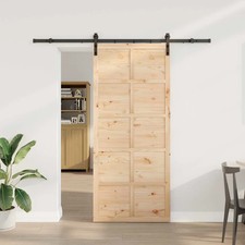 Porta scorrevole Marrone Pino massello per interni moderna Legno di vidaXL