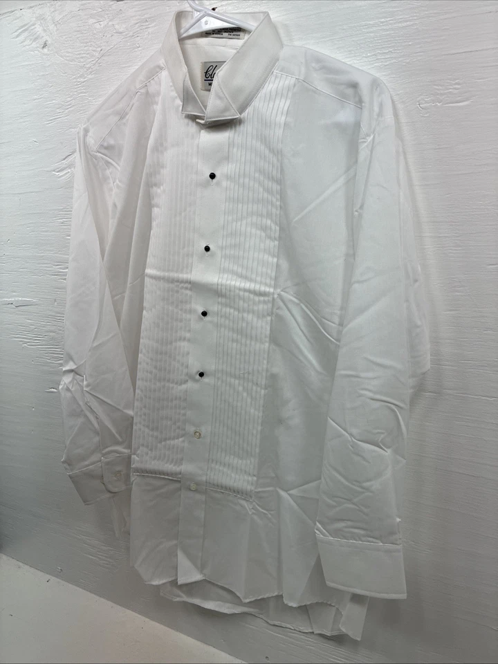 New Classix White Long Sleeve Button Up English Shirt Medium X-91 - Image 3 of 4