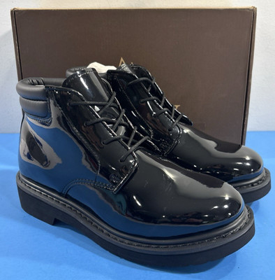 NIB 6.5 M ROCKY 500-8 MENS DRESS LEATHER HIGH GLOSS CHUKKA BOOTS SHOES BLACK