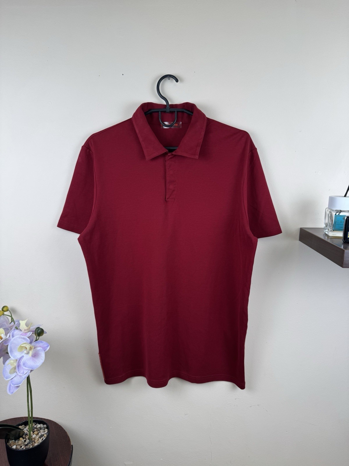 Prada Polo Red Label T shirt Red Tab Logo Mens L Luxury Old money
