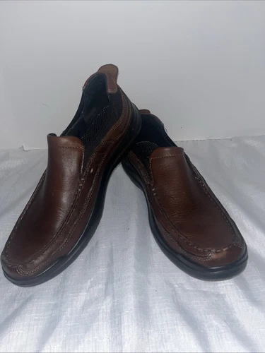 Mocassino Clarks uomo pelle marrone slip on scarpe casual Clark's 33686 taglia 9M