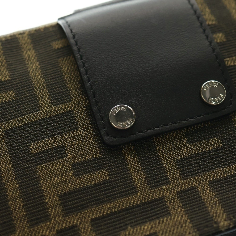 Fendi Baguette Slim Clutch Ff Jacquard Fabric 3Way Shoulder Bag Crossbody Waist thumbnail 5