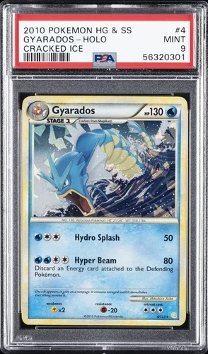 2010 POKEMON HEARTGOLD & SOULSILVER CRACKED ICE #4 GYARADOS-HOLO PSA 9