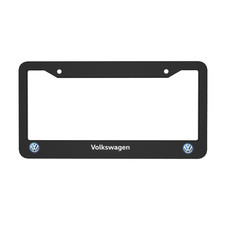 2pc Volkswagen Black License Frames Car License Plate Frame Holder