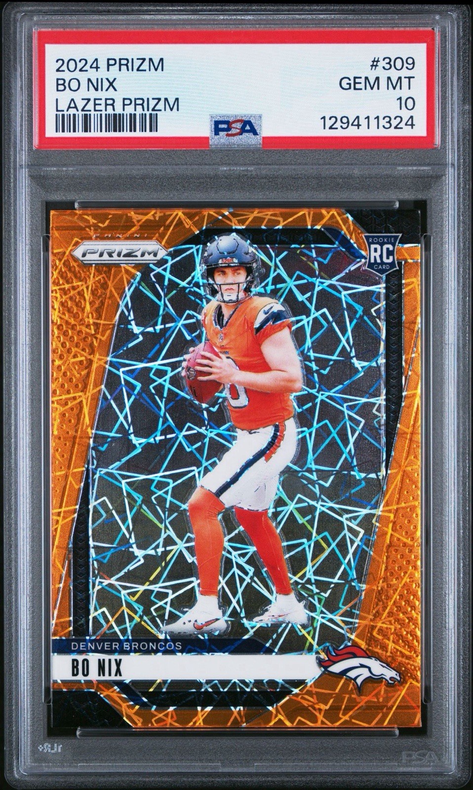 2024 Prizm Bo Nix Lazer Prizm PSA 10 GEM MT #309 RC Broncos