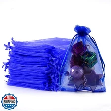 Meowoo 100PCS Organza Bags, 5x7in Small Mesh Bags Drawstring, Mesh Gift Bags 