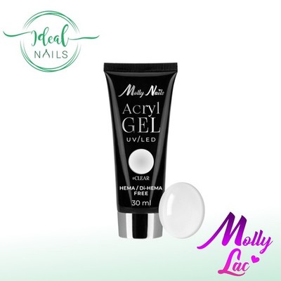 Molly Nails Polygel AcrylGel Aufbaugel Clear 30 ml HEMA/Di-HEMA-frei LED/UV