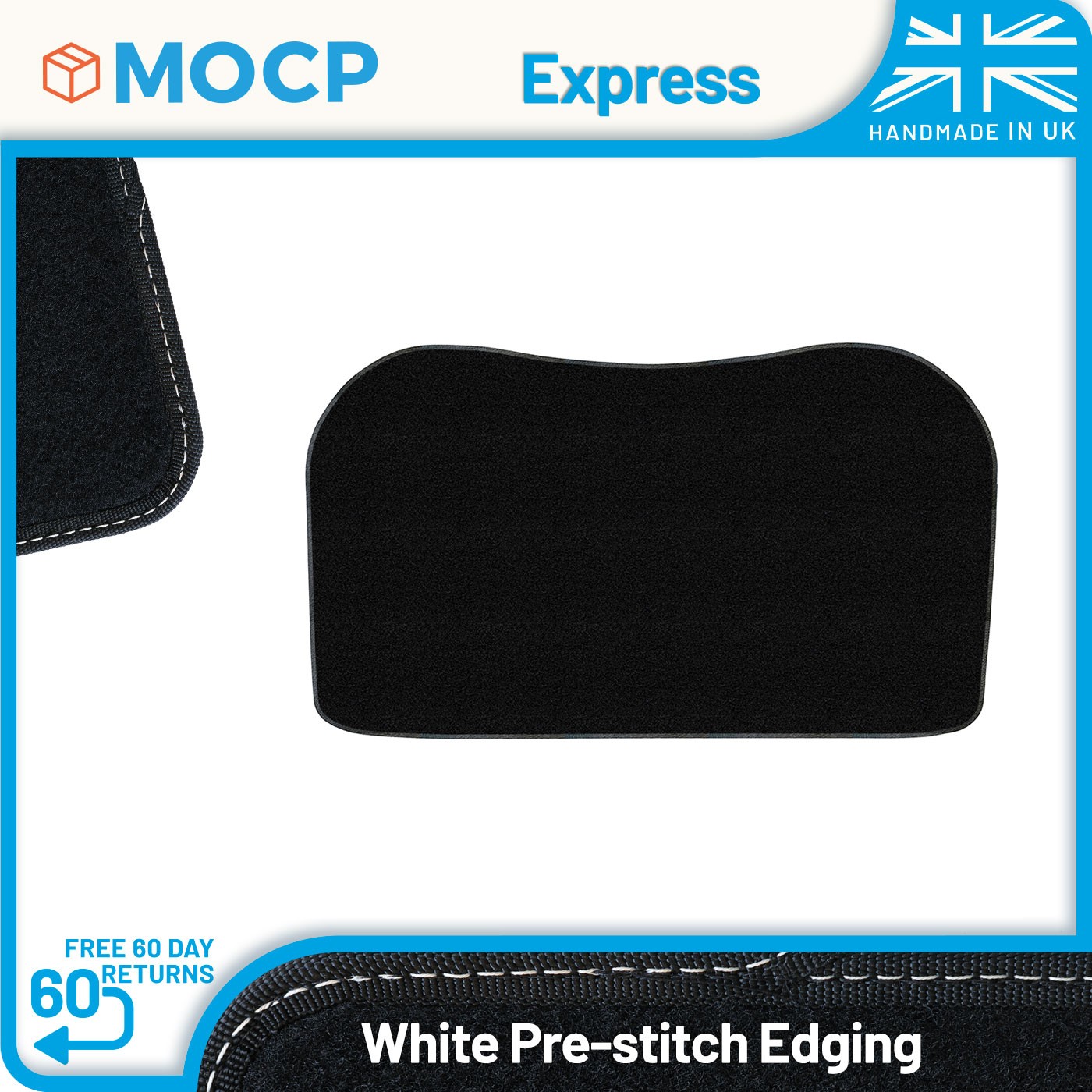 Express with White Pre-Stitch Trim Boot Mat to fit Tesla Model 3 Froot / Frun...