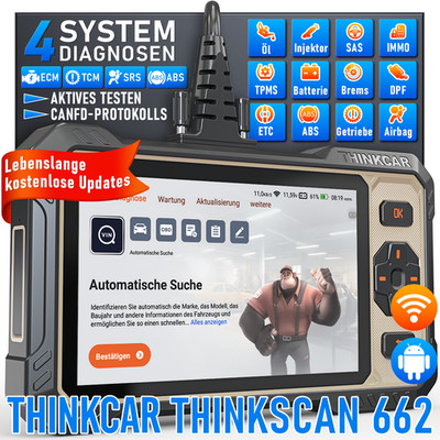 ThinkScan 662 KFZ OBD2 Diagnosegerät Auto Scanner 4 System 12 Reset Öl-Reset