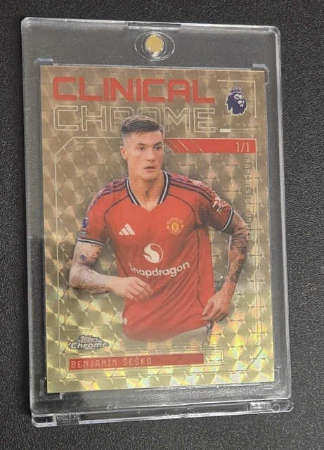 Topps Chrome Premier League 2026 Benjamin Sesko Superfractor!  1/1 Man United