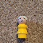 Fisher-Price Little People Yellow Figure White Hair Vintage Toy 1963-1996