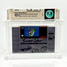 Super Mario World Super Nintendo SNES Signed By Charles Martinet /JSA - WATA 7.5