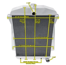 KR 3 Row Radiator Chevy Config,16" Fan,Shroud-1941 Chevrolet Master 85 V8 Conv