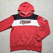 Kansas City Chiefs Hoodie Youth L Red NFL Team Apparel Shoulder Patch Pockets