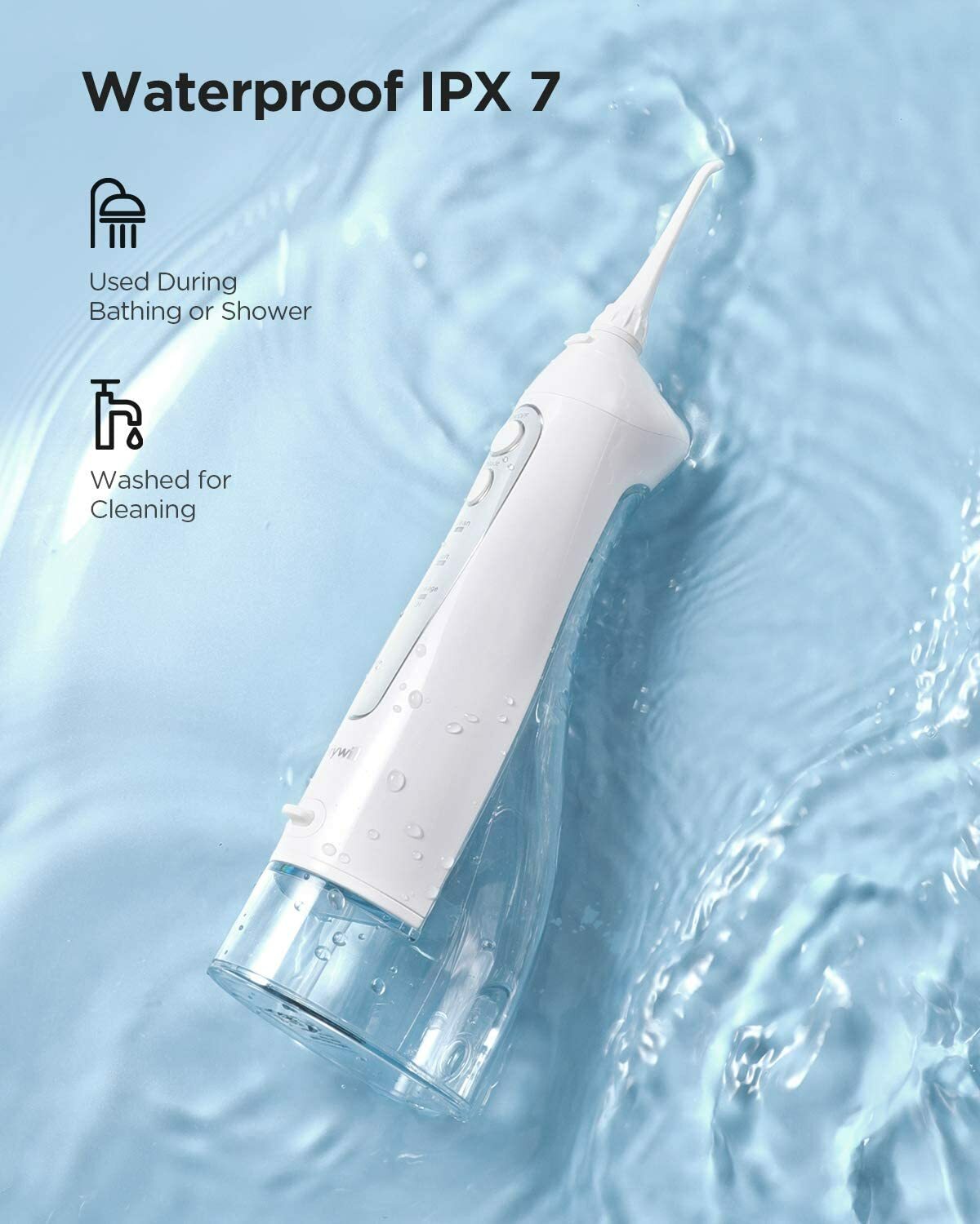 Fairywill Cordless Water Flosser Dental Oral Irrigator Travel Teeth Cleaner Pick