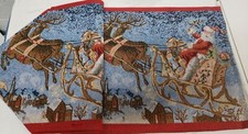 Long Tapestry Table Runner, 13" x 72", WINTER, CHRISTMAS,SANTA ON THE SLEIGH, HG