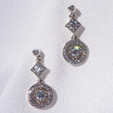 Brand New Genuine Pandora Silver Vintage Allure Drop Stud CZ Earrings 290722CZ