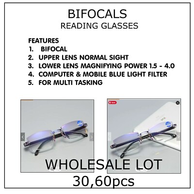 Leichte Lesebrille BiFocal Ganztag Lesebrille Anti Blau Großhandel 60 Stück/Stück