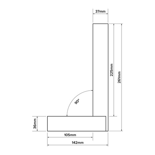 Verum Precision Engineer's Square - 225mm (9") - Picture 3 of 3