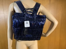 Tahari Gigi Quilted Backpack Navy Blue Metallic $109