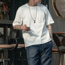 NON STOCK Men's T-Shirts Short Sleeve Crew Neck Tee Shirt Heavyweight Cotton