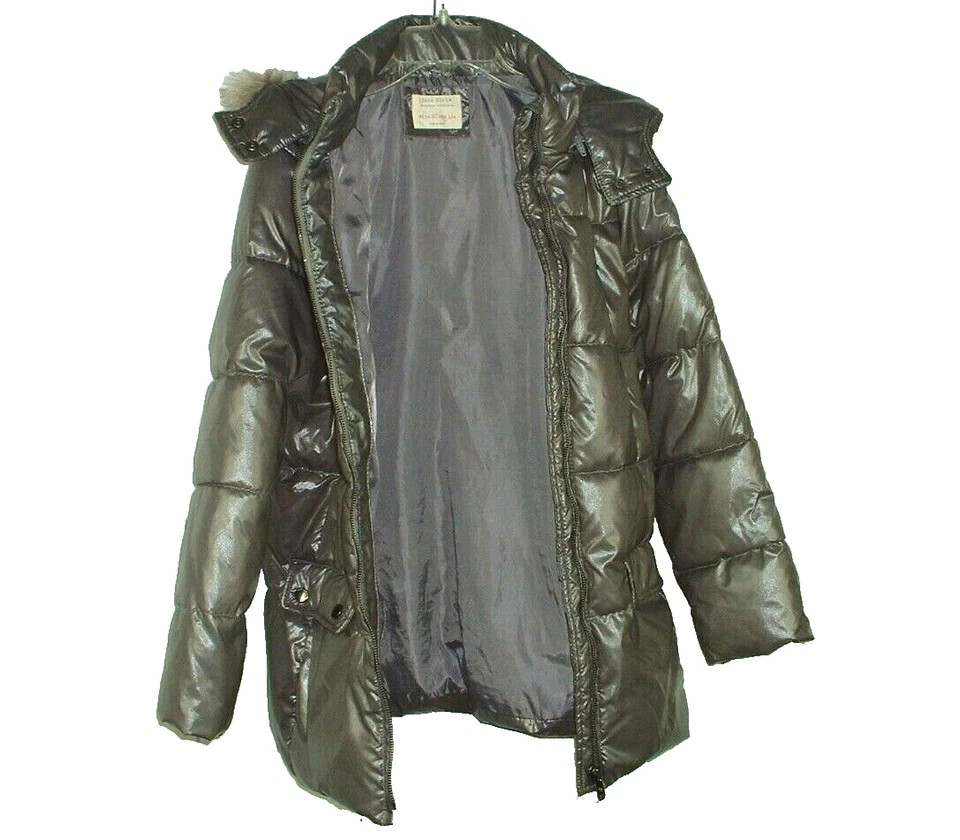 Abrigo con Capucha Zara Niñas Gris Cosido con Borde de Piel Sintética Bolsillos 13-14Y 164 Foto 4 de 4