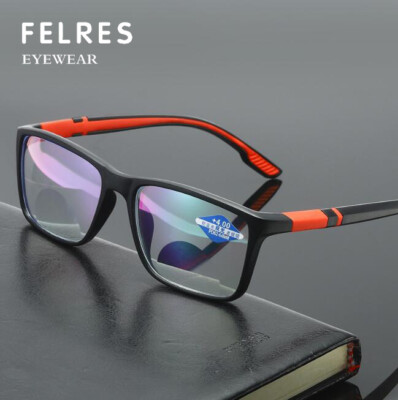 Square Anti-Blue Light Bifocal Reading Glasses For Men Women Sports Eyewear New