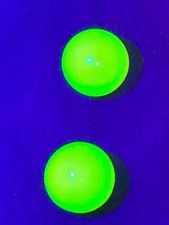 Uranium Marbles- set of 2 - black light - Burmese Satin Pearl