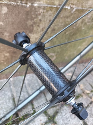 Campagnolo Shamal Ultra road bike aluminum wheels clincher 10s carbon hubs RARE! - Imagen 8 de 10