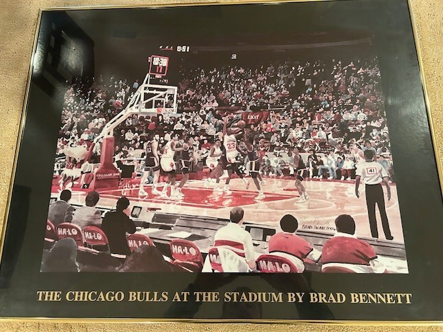 Chicago Bulls  1991 Brad Bennett Michael Jordan poster Original w/autograph
