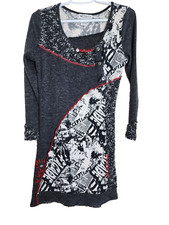 Ladies Papillon Black Artful Knit Sweater Dress