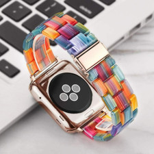 Luxury Resin iWatch Link Band Strap for Apple Watch Series 7 6 5 4 3 2 38 41 45