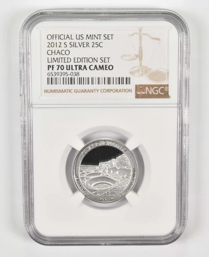 2012-S PF70 Chaco Silver Quarter US Mint Limited Edition Set NGC