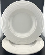 Fiesta Ware White 12" Rimmed Soup Pasta Bowl Homer Laughlin Fiesta Ware Set of 2