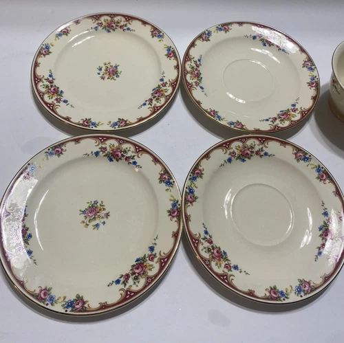 Vintage Edwin M. Knowles China Co Yorktown (2) Teacups & (4) Saucers   USA