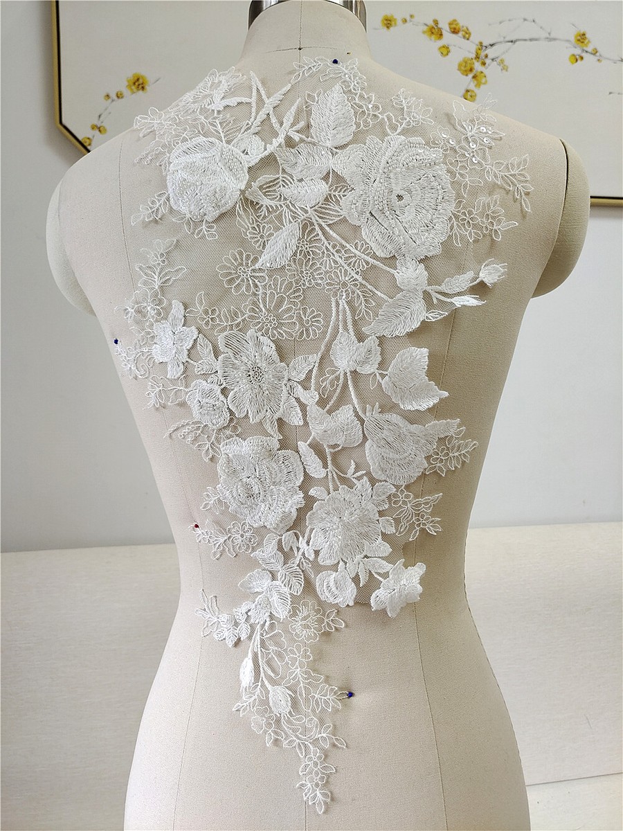 Long Patch Bridal Dress