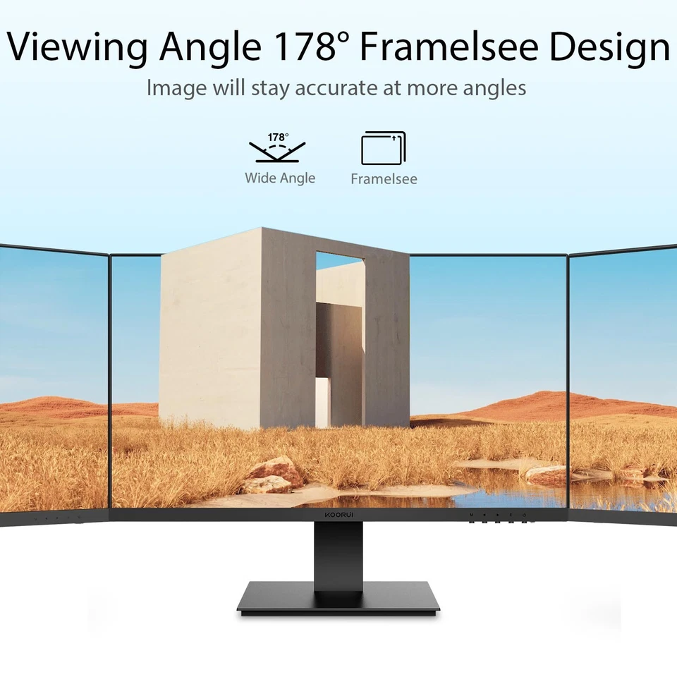 24 Inch FHD Monitor 75Hz VA Ultra Slim 178 Wide Viewing Angle HDMI VGA Ports - Image 2 of 4