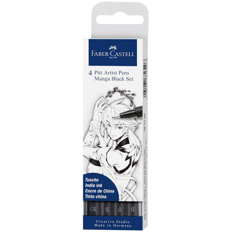 Faber-Castell PITT Artist Black Pen Manga Wallet (4pc)
