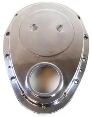 2-Pc Timing Chain Cover SB Chevy Polished Alum RACING POWER CO-PACKAGED R6043
