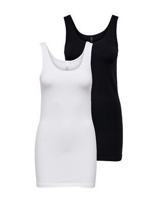 Only Damen Tank-Top lang OnlLive Oberteil breite Träger Basic Shirt Stretch NEU