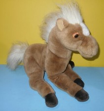 1983 Carousel Tan Pony Horse with Eyelashes Soft Stuffed Animal 16" Tall - 14"