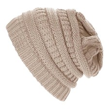 Women's Men's Knitted Beanie Hat Skull Thick Fleece Lined Winter Cap 2 units