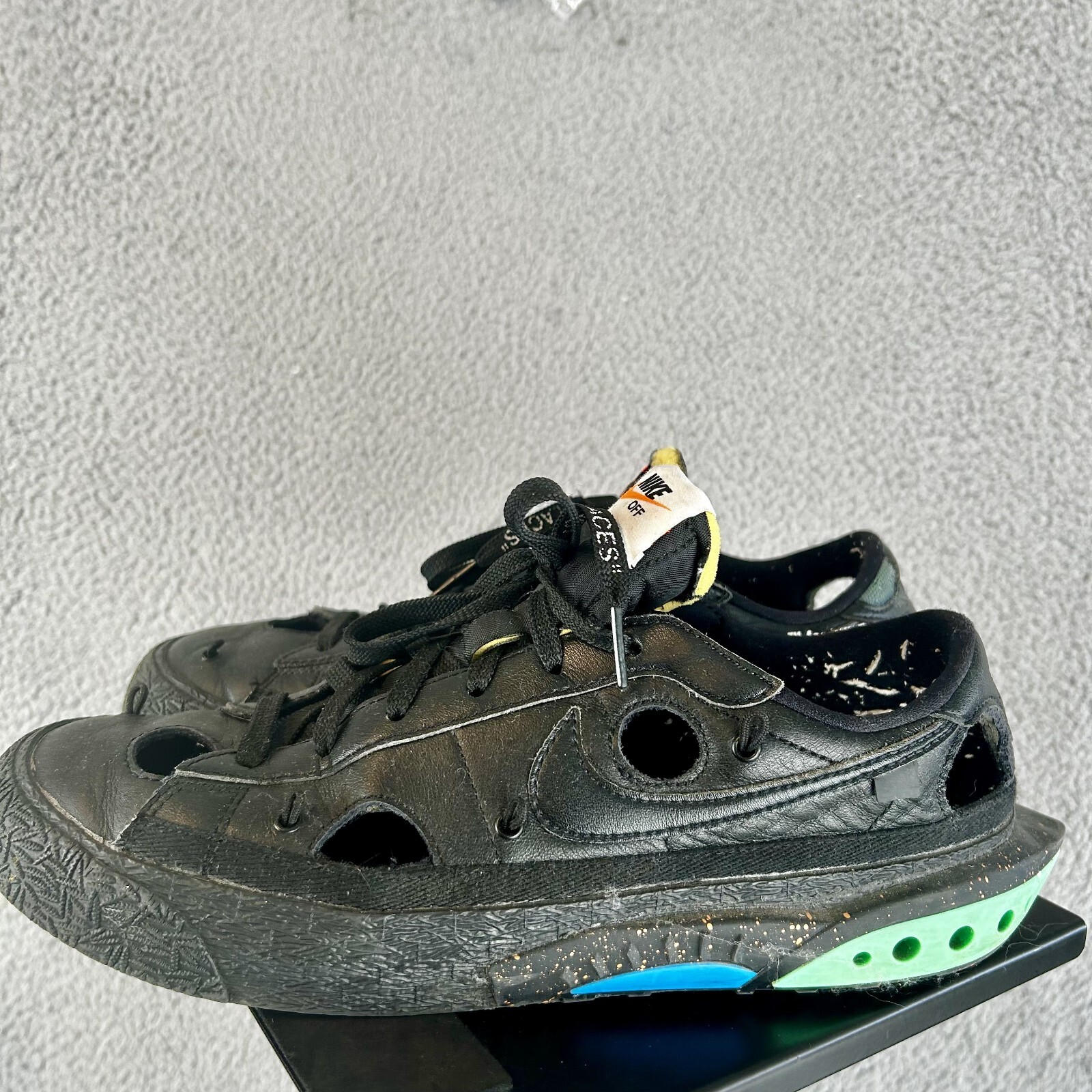 OFF WHITE X NIKE Blazer Nike Off White basso nero verde elettrico taglia 9 5 con scatola